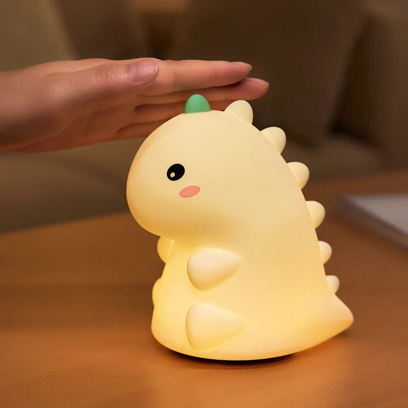 Dinosaur Night Light Soft-Touch Silicone Warm LED Glow