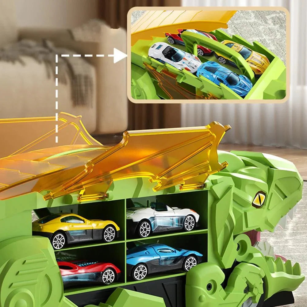Dinosaur Race Track Set Transforming Truck Dual Tracks