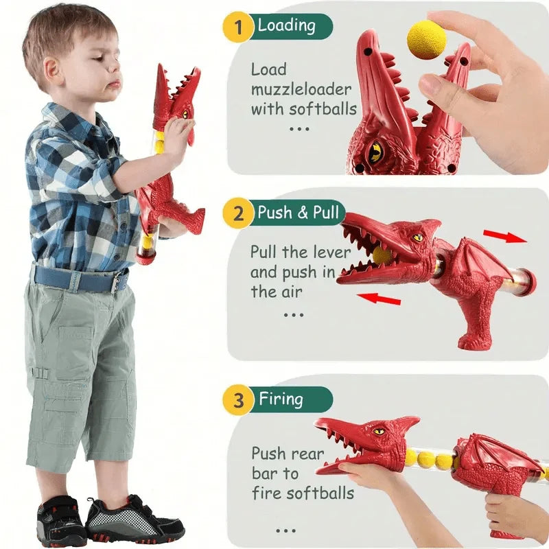 Dinosaur Shooting Game Soft Foam Balls Battery-Powered Target
