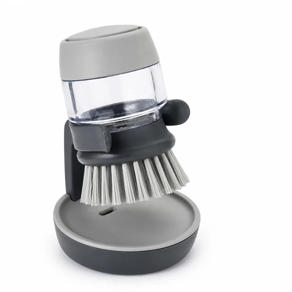 Dish Brush Built-In Soap Dispenser & Ergonomic Non-Slip Handle