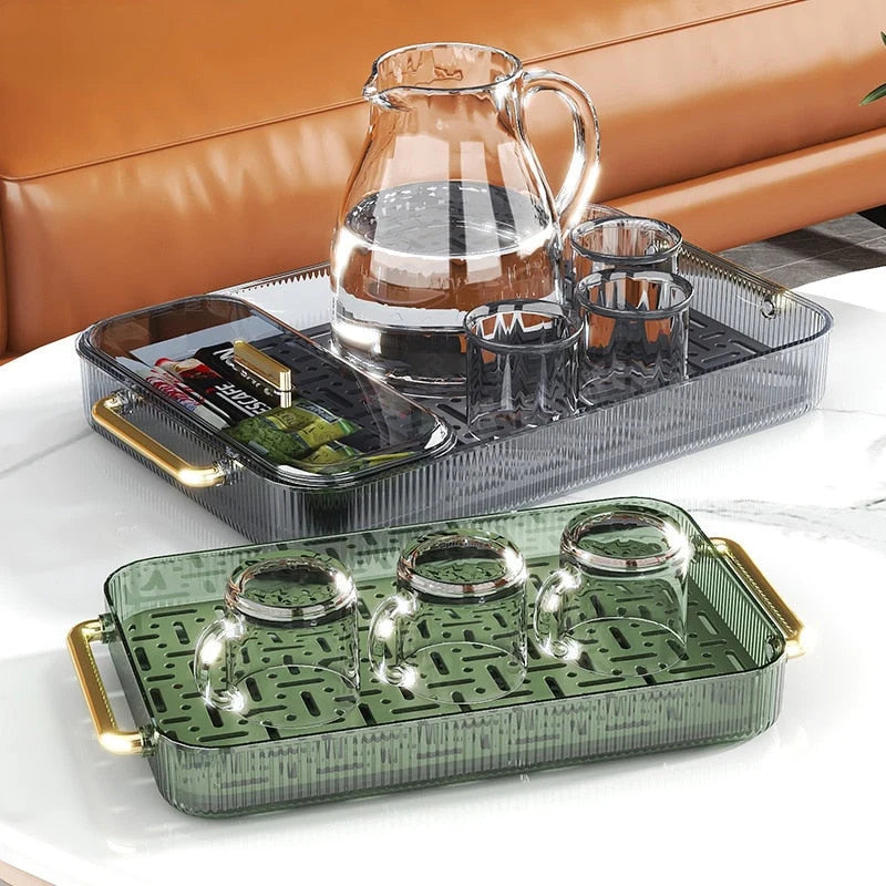 Dish Drainer Tray Dual-Purpose Serving Grid Design