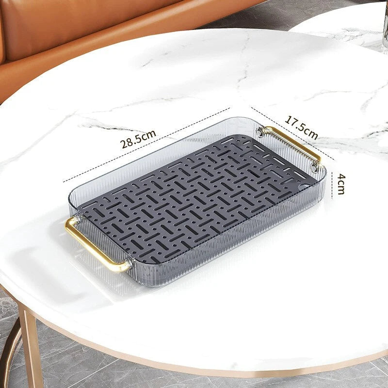 Dish Drainer Tray Dual-Purpose Serving Grid Design
