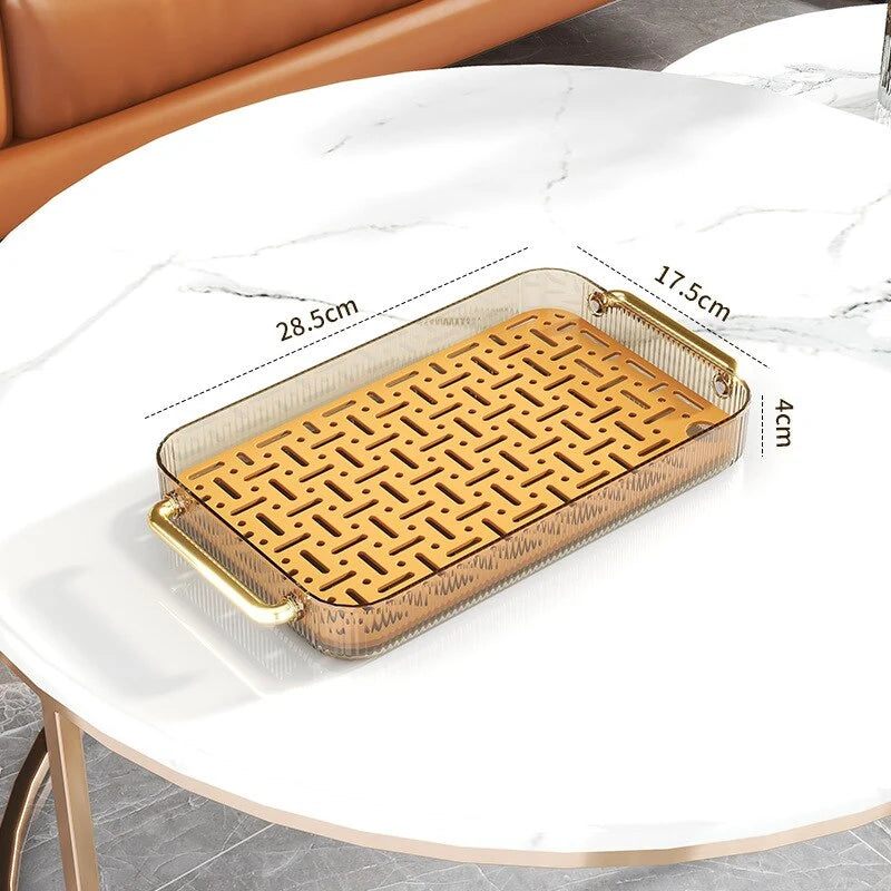 Dish Drainer Tray Dual-Purpose Serving Grid Design
