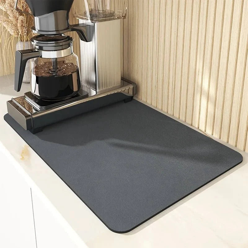 Dish Drying Mat Diatomite Fast-Absorbing Quick-Drying Rubber Backing