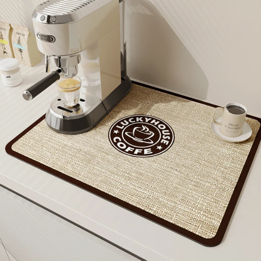 Dish Drying Mat Diatomite Highly Absorbent Quick-Drying Machine Washable