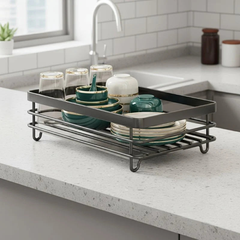Dish Drying Rack Foldable Stainless Steel Space-Saving