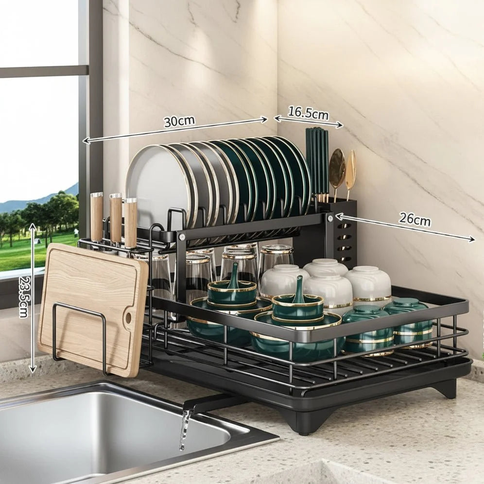 Dish Drying Rack Foldable Stainless Steel Space-Saving
