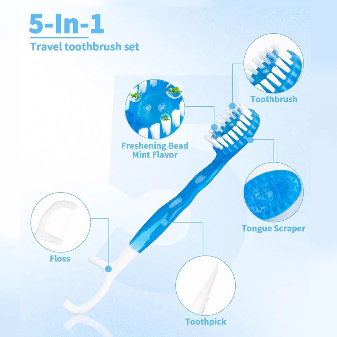 Disposable Toothbrushes Pre-Pasted No-Rinse Set of 16
