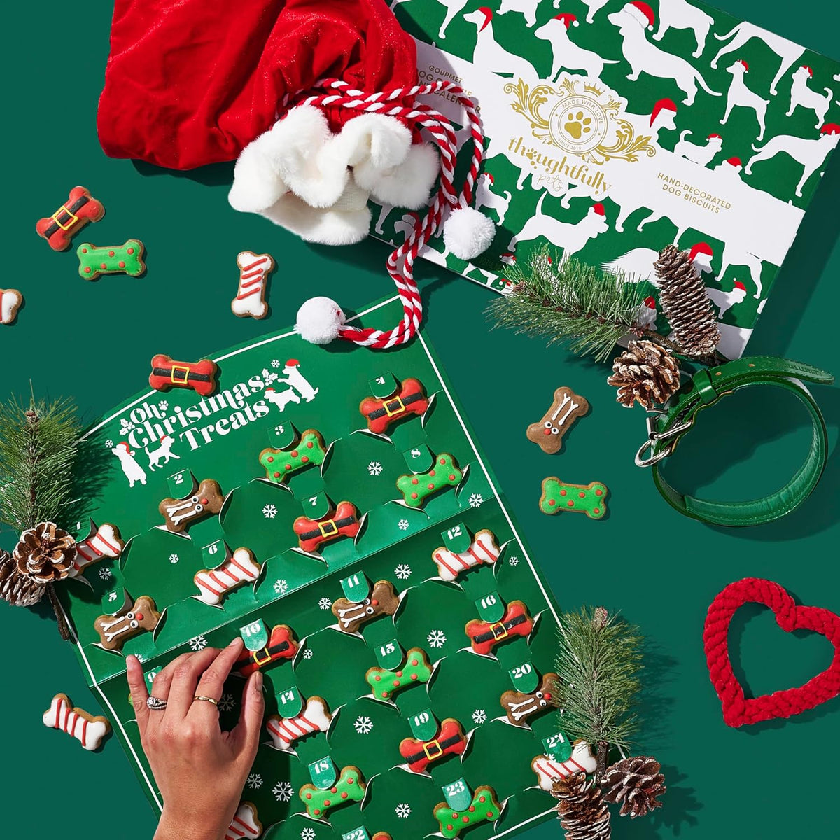 Dog Advent Calendar 24 Individually Wrapped Gingerbread Biscuits