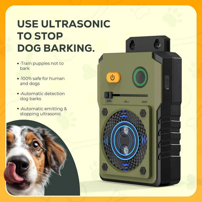 Dog Bark Deterrent Ultrasonic Automatic 50 Ft Range