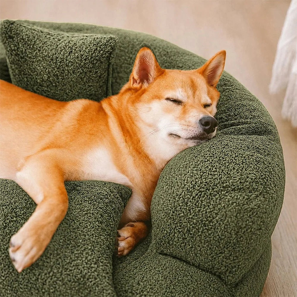 Dog Bed Orthopedic Donut Dual-Density Support Removable Washable Cover