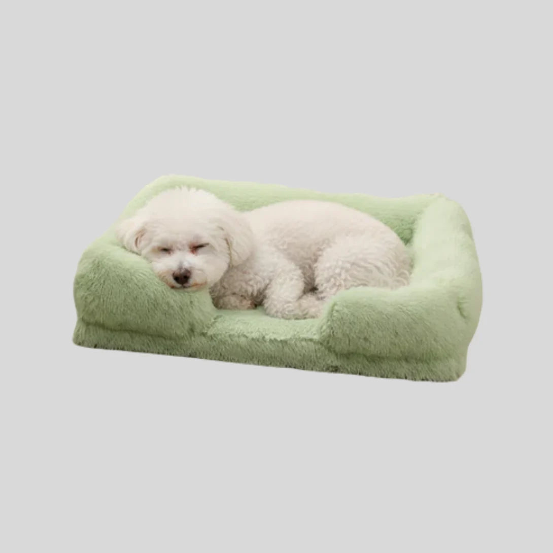 Dog Bed Plush Padded Raised Sides Removable Washable Cover