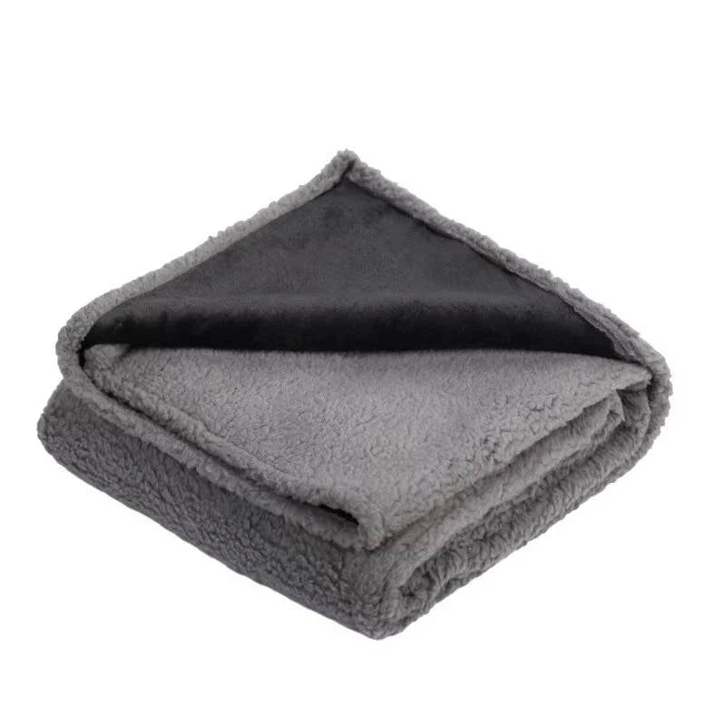 Dog Blanket Sherpa Fleece Waterproof Backing & Raised Rim