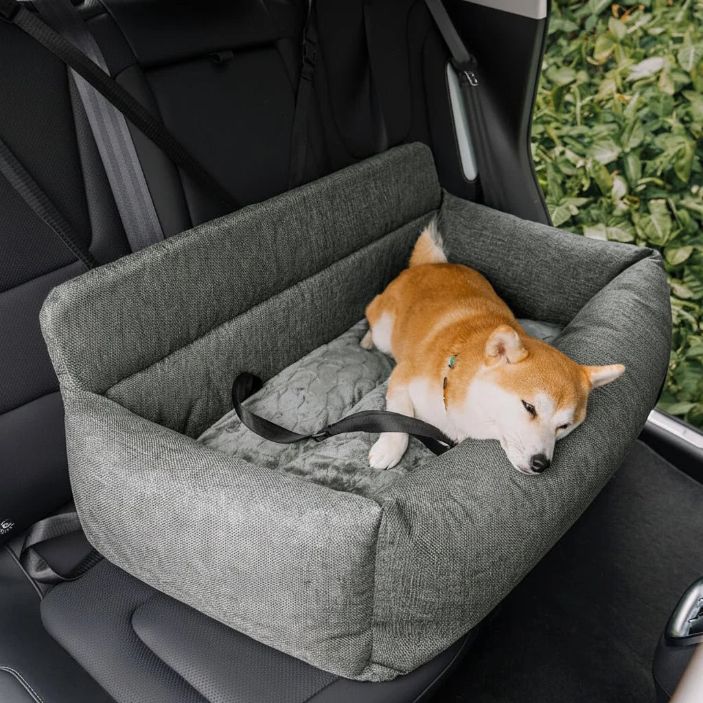 Dog Car Seat Bed Secure Straps Non-Slip Washable Canvas