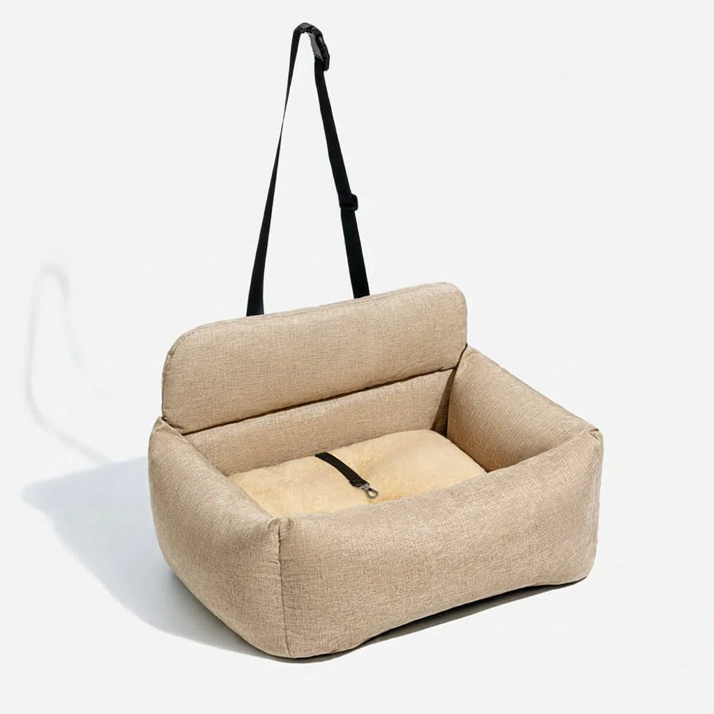 Dog Car Seat Bed Secure Straps Non-Slip Washable Canvas