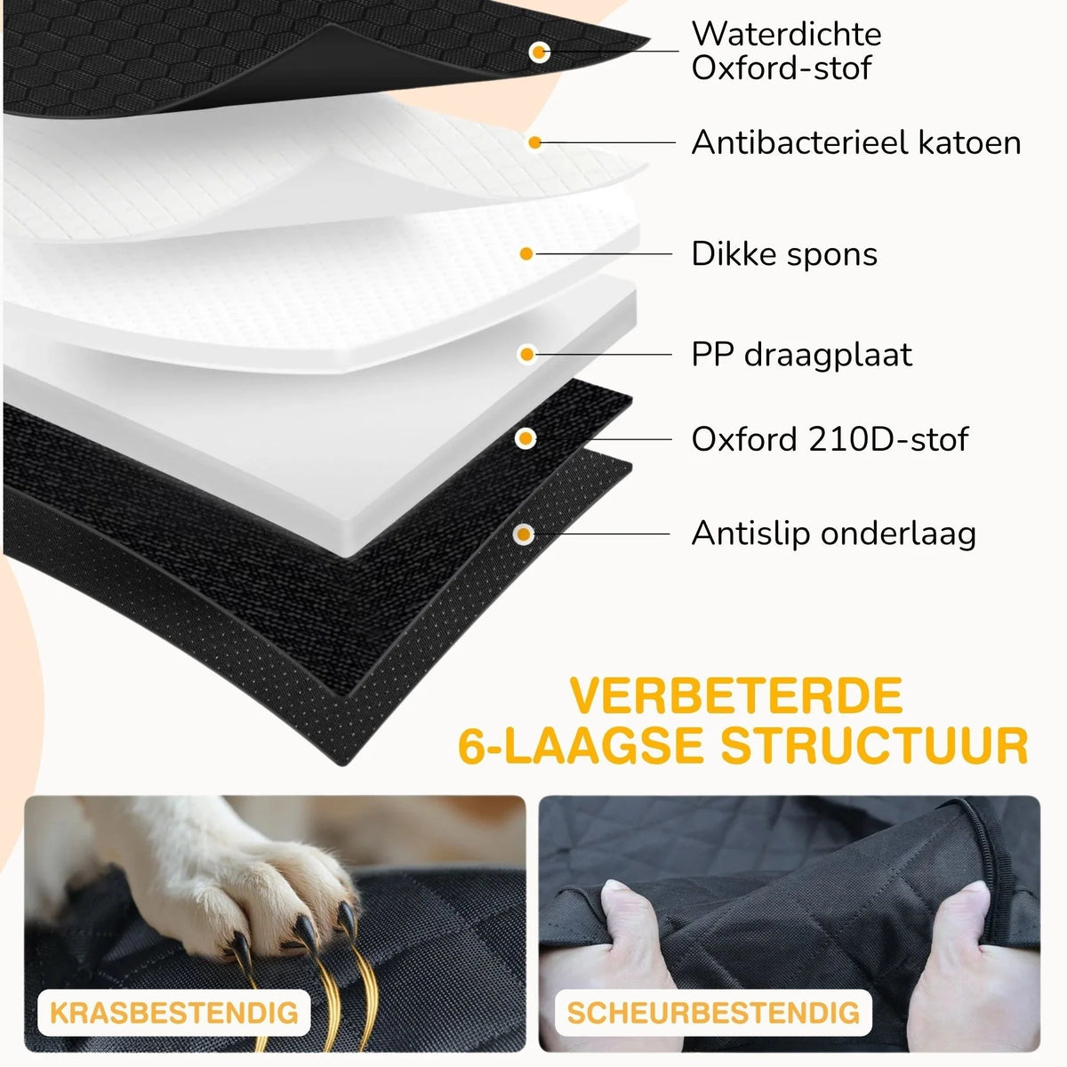 Dog Car Seat Extender Waterproof Hard Base Memory Foam Mattress