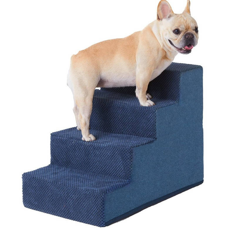Dog & Cat Stairs 4 Steps Non-Slip Washable Cover