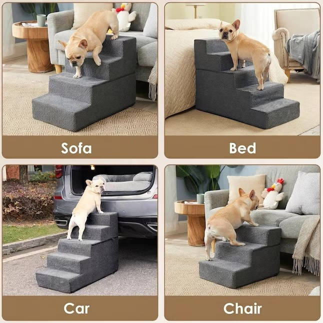 Dog & Cat Stairs 4 Steps Non-Slip Washable Cover