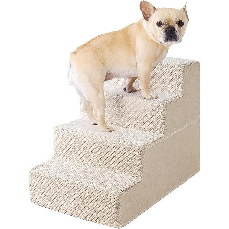 Dog & Cat Stairs 4 Steps Non-Slip Washable Cover