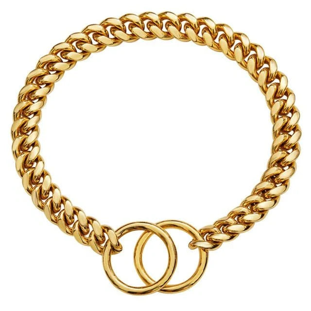 Dog Chain Collar Solid Steel & Chew-Resistant