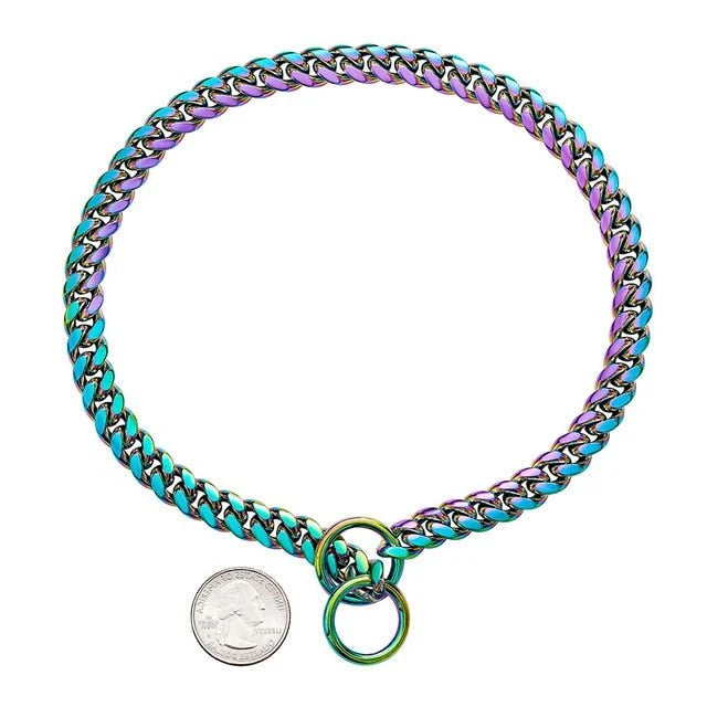 Dog Chain Collar Solid Steel & Chew-Resistant