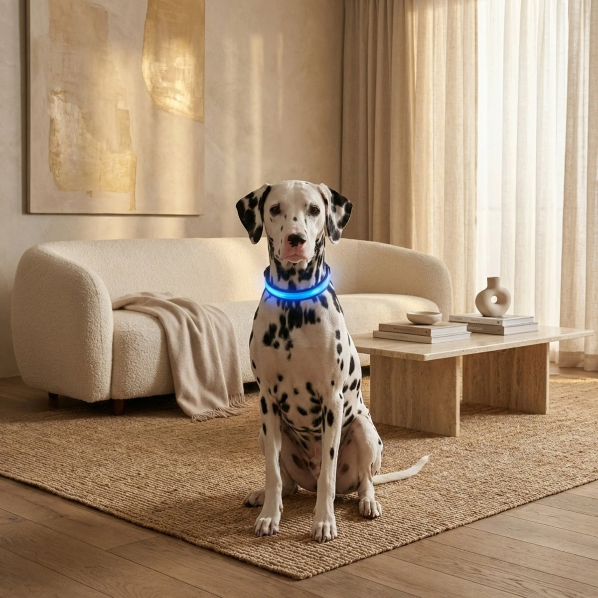 Dog Collar Rechargeable LED High Visibility 3 Light Modes
