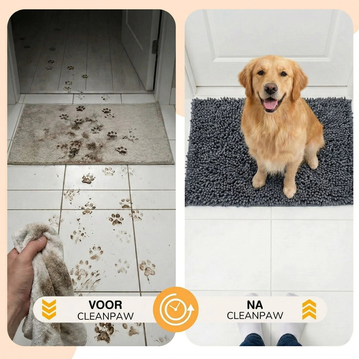 Dog Door Mat Absorbent Non-Slip Mud & Moisture Trapping