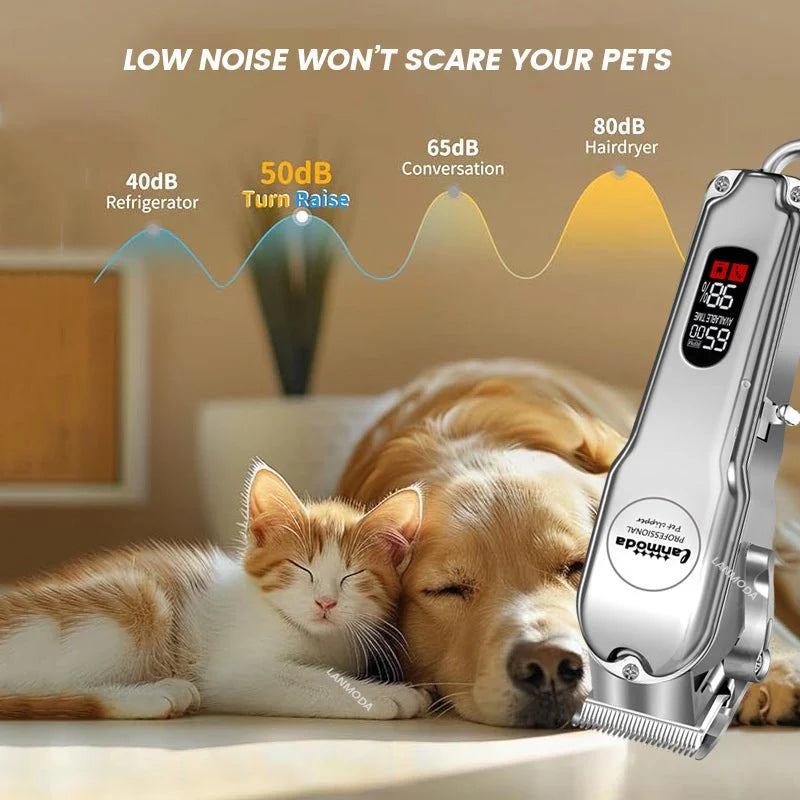 Dog Grooming Clippers Cordless Quiet Carbon Steel Blades