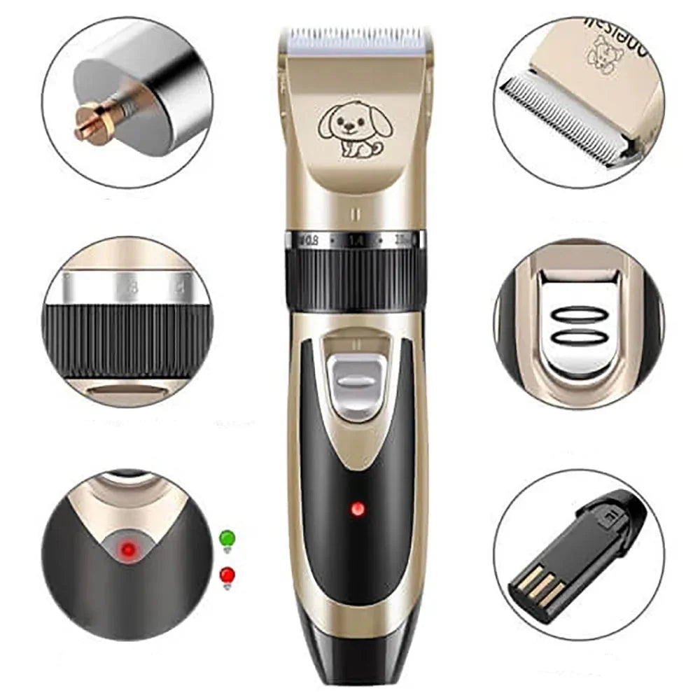 Dog Grooming Trimmer Quiet Cordless Rechargeable With Guide Combs