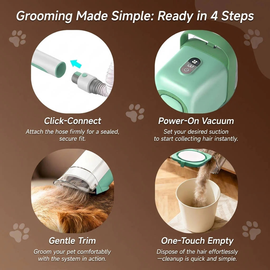 Dog Grooming Vacuum Large Dustbin & 3-Level Suction