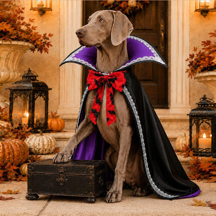Dog Halloween Cape Vampire Design Adjustable Straps