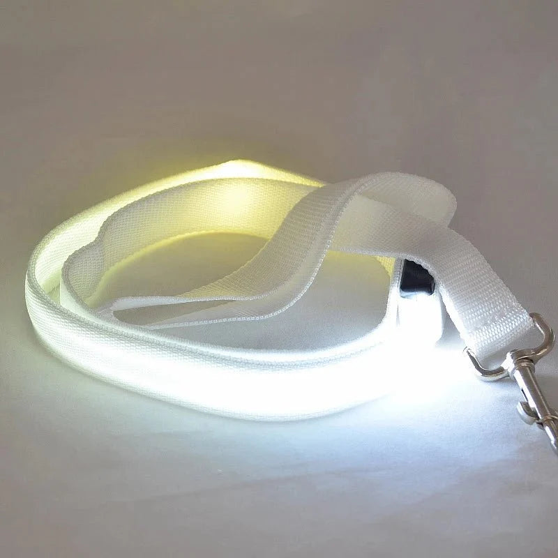 Dog Leash LED Light Reflective Stitching USB Rechargeable
