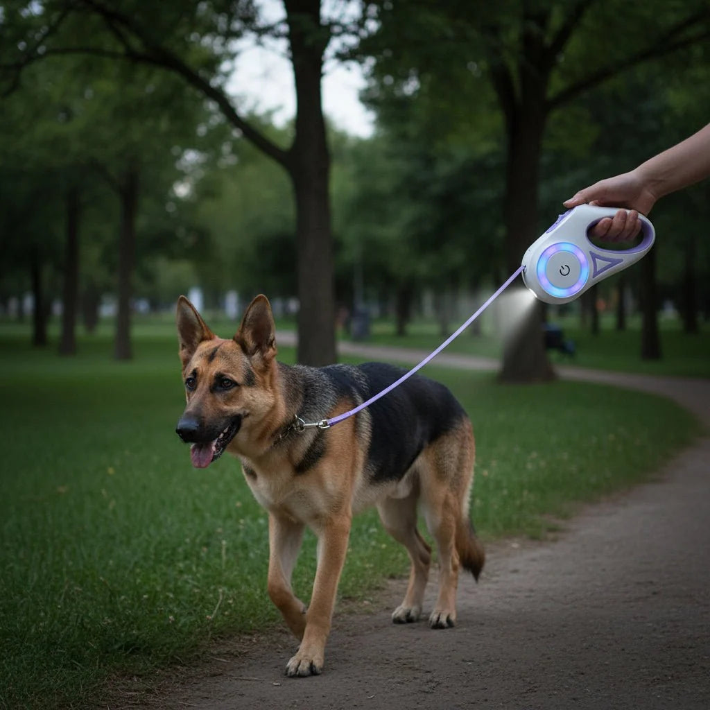 Dog Leash LED Strip & Handle Flashlight Adjustable