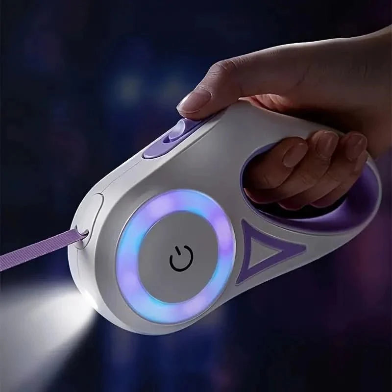 Dog Leash LED Strip & Handle Flashlight Adjustable