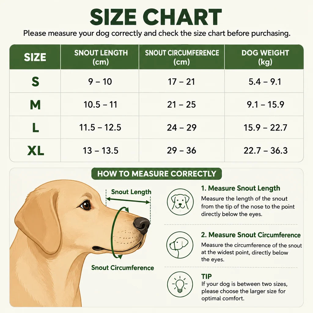 Dog Muzzle Breathable Lightweight Adjustable Reflective Strap