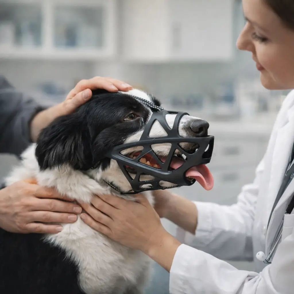 Dog Muzzle Breathable Lightweight Adjustable Reflective Strap