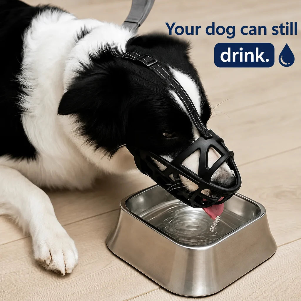 Dog Muzzle Breathable Lightweight Adjustable Reflective Strap