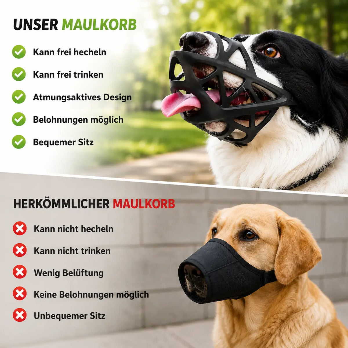 Dog Muzzle Breathable Lightweight TPE Reflective Strap