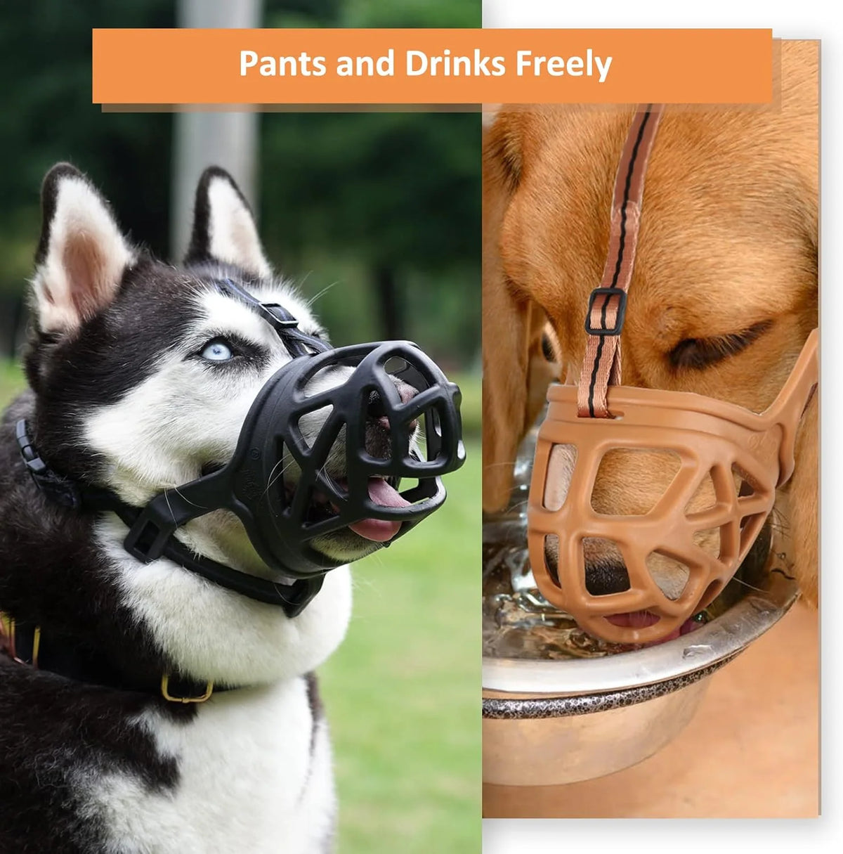 Dog Muzzle Open Basket Adjustable Straps