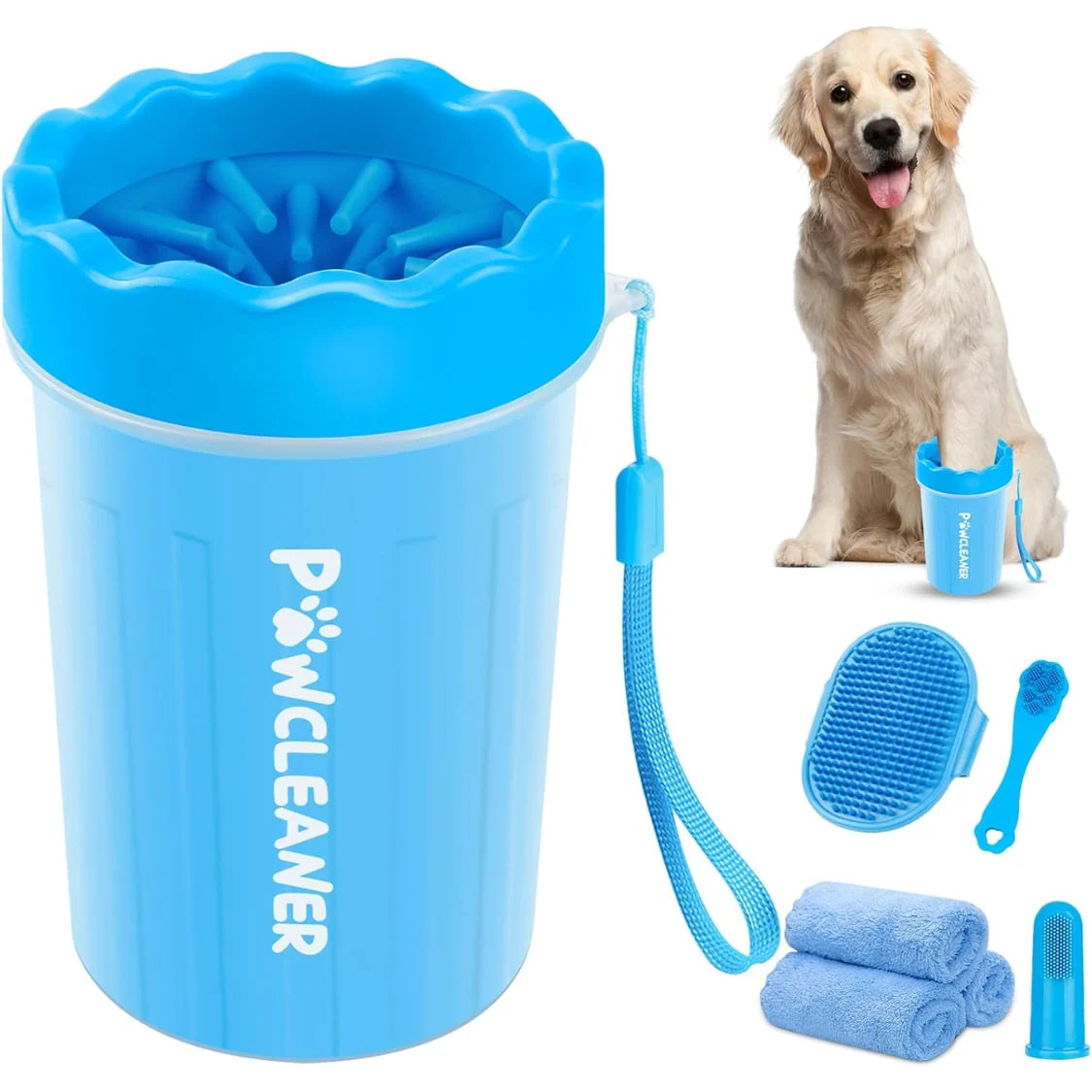 Dog Paw Cleaner Kit Portable Soft Bristles 7-Piece