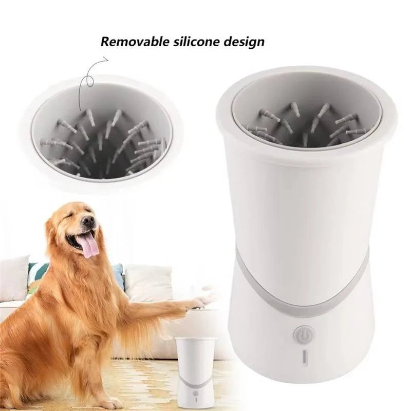 Dog Paw Cleaner Rotating Silicone Brushes Rechargeable