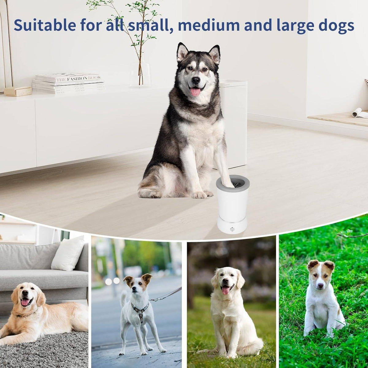 Dog Paw Cleaner Rotating Silicone Brushes Rechargeable