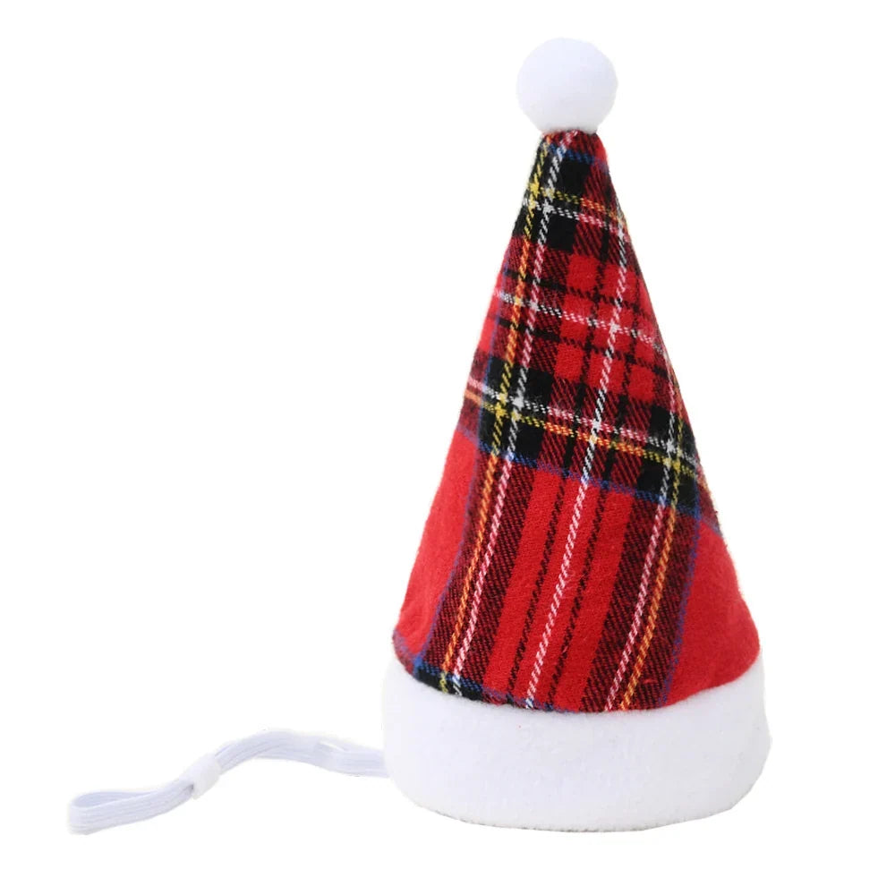 Dog Santa Hat Plush Adjustable Fit