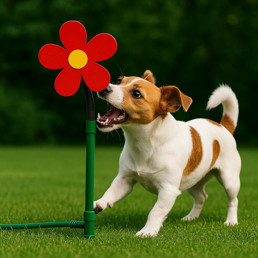 Dog Sprinkler Toy Spinning Flower Hose-Connected Splash Play