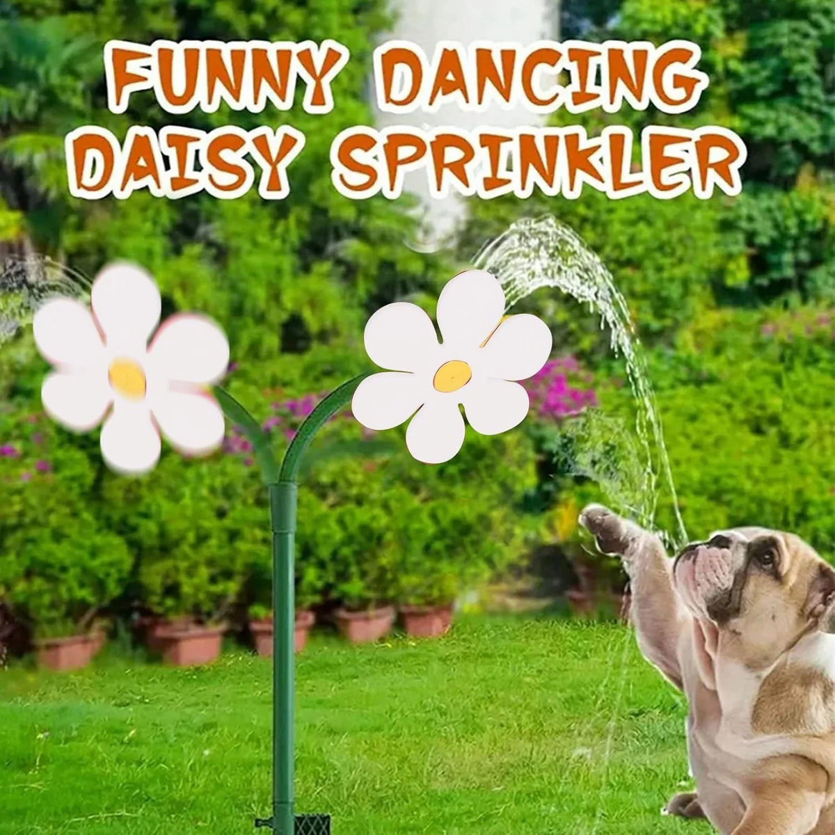 Dog Sprinkler Toy Spinning Flower Hose-Connected Splash Play