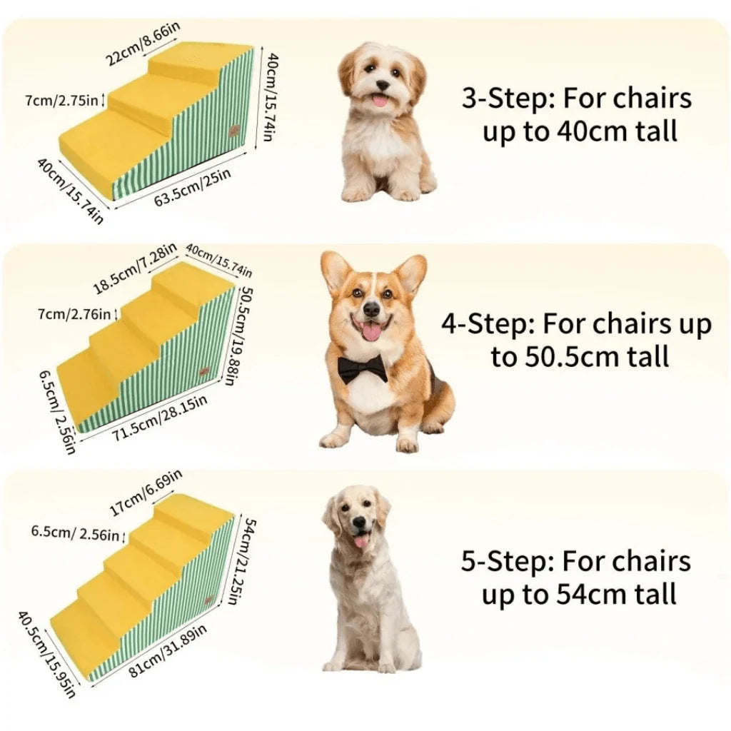 Dog Stairs Supportive Foam Gentle Incline Secure Base