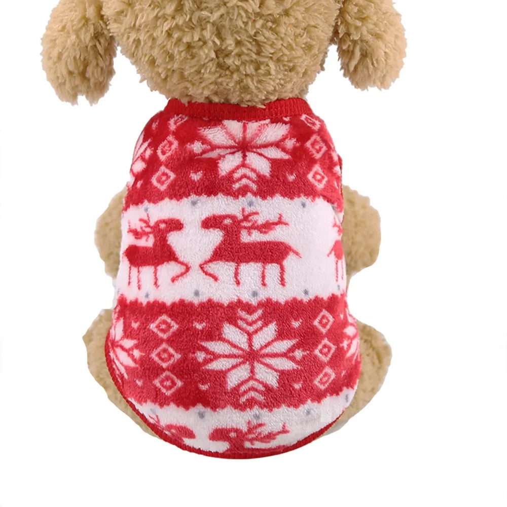 Dog Sweater Soft Fleece Christmas Print