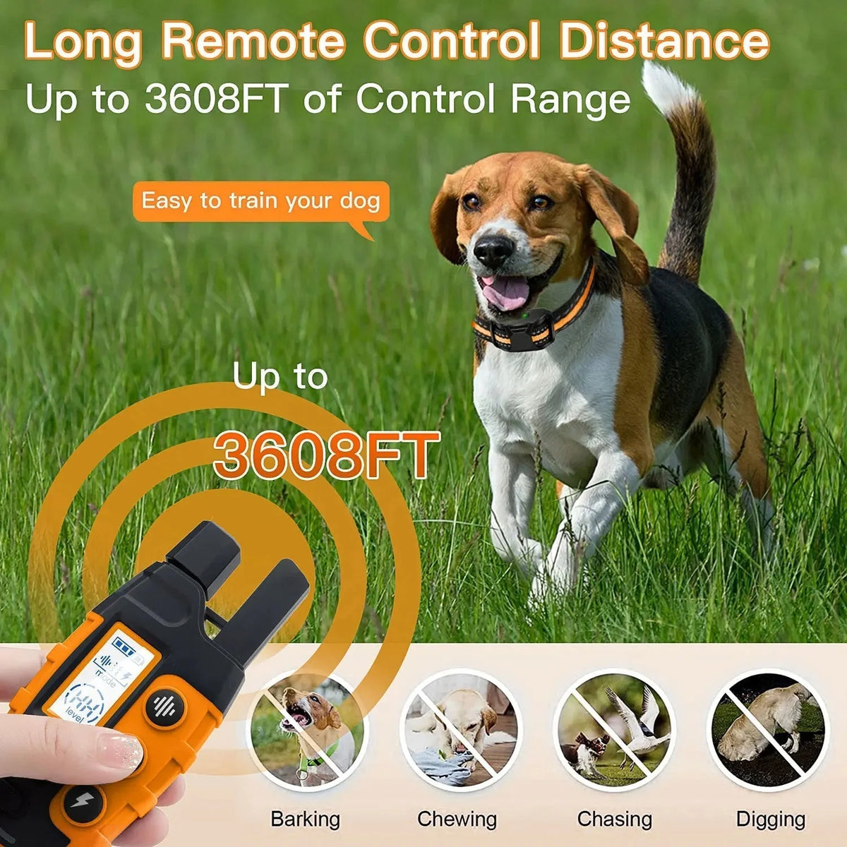 Dog Training Collar Remote Control Waterproof 3 Training Modes