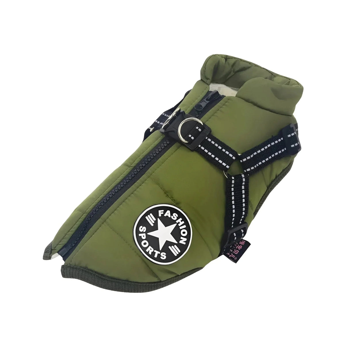 Dog Winter Coat Padded Soft Lining Integrated Harness