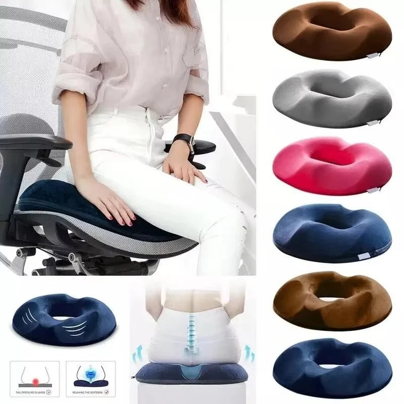Donut Seat Cushion High-Density Memory Foam Breathable Cover